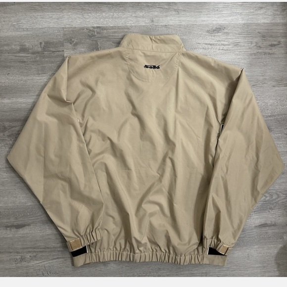 bollé GOLF Tan & Black Colorblock Quarter Zip Windbreaker Waterproof Sz L - Picture 4 of 5